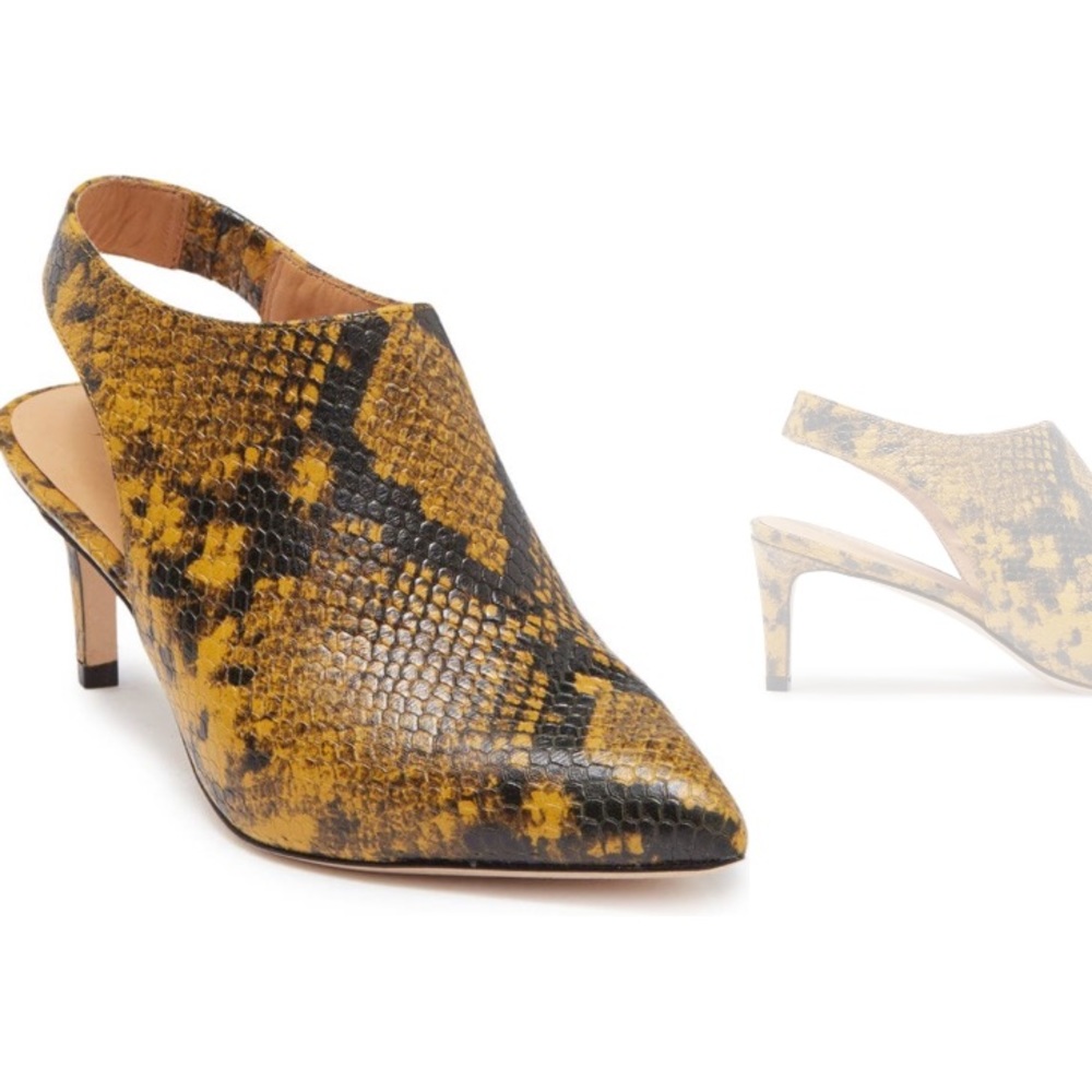 Joie Rines Pointed Toe snake print leather heels